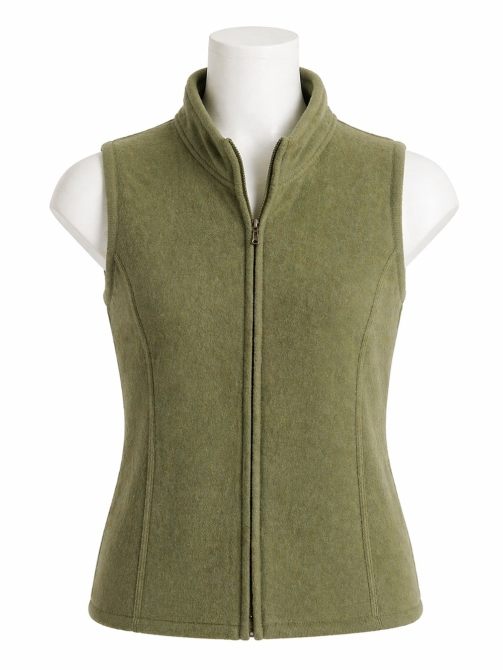 Size XL Woolrich Women’s 100% Wool Olive Zip Vest Outdoor Classic Warm
